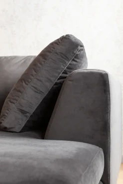 Hörnsoffa Gianni - Grå Sammet/Svart Höger, 290x167cm - KARE Design