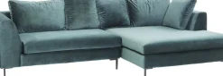 Hörnsoffa Gianni - Mörkgrön Sammet/Svart Höger, 290x167cm - KARE Design