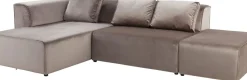 Hörnsoffa Infinity - Taupe Sammet Vänster, 306x182cm - KARE Design