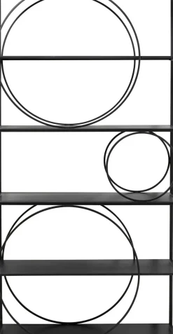 Hylla Circle - Öppen Bokhylla Svart, 200x100cm - KARE Design