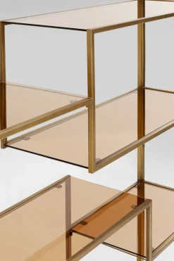 Hylla Loft - Öppen Bokhylla i Guld/Glas, 195x115cm - KARE Design