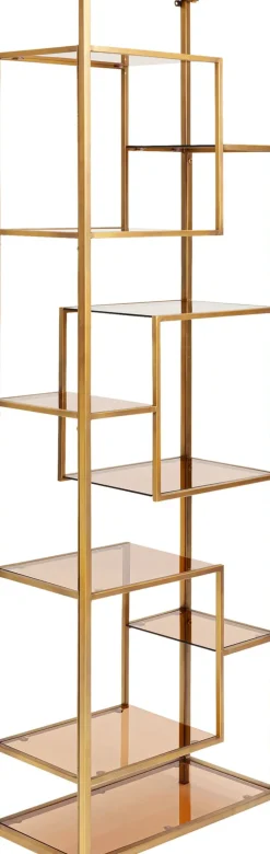 Hylla Loft Öppen Bokhylla i Guld/Glas, 195x60cm - KARE Design