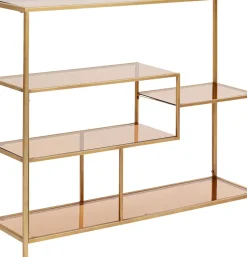 Hylla Loft - Öppen Bokhylla/Sideboard i Guld/Glas, 100x115cm - KARE Design