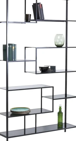 Hylla Loft - Öppen Bokylla i Svart, 195x115cm - KARE Design