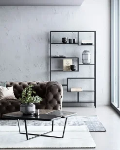 Hylla Loft - Öppen Bokylla i Svart, 195x115cm - KARE Design