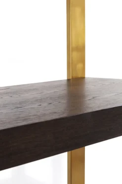 Hylla Osaka - Öppen Bokhylla, Mörkt Trä/Borstad Mässing - KARE Design