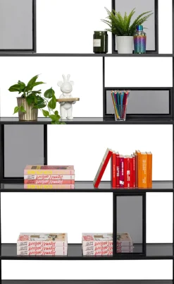 Hylla Skyler - Bokhylla i Svart/Tonat Glas, 195x115cm - KARE Design