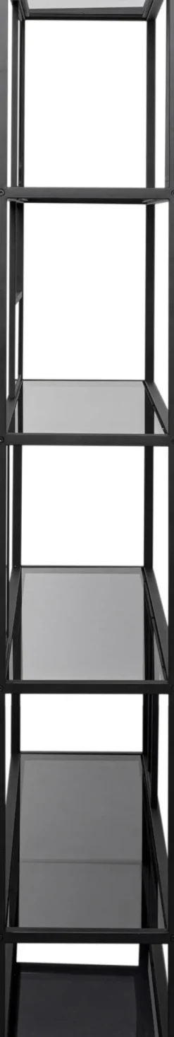 Hylla Skyler - Bokhylla i Svart/Tonat Glas, 195x115cm - KARE Design