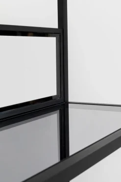 Hylla Skyler - Bokhylla i Svart/Tonat Glas, 195x115cm - KARE Design