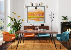 Karmstol Alexia - Stol i Orange Sammet med Armstöd - KARE Design