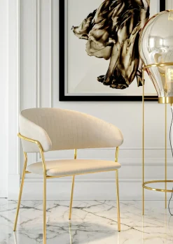 Karmstol Belle - Cremevit Stol med Armstöd, 2 Set - KARE Design