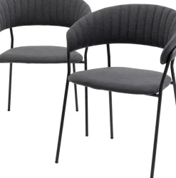 Karmstol Belle - Stol med armstöd, Mörkgrå, 2-set - KARE Design
