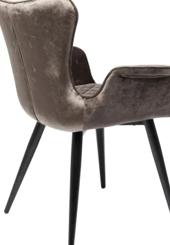 Karmstol Dream - Stol i Brun Sammet/Svarta Ben med Armstöd - KARE Design