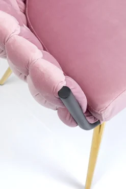 Karmstol Knot - Stol i Puderrosa Sammet, med Armstöd - KARE Design