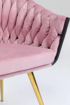 Karmstol Knot - Stol i Puderrosa Sammet, med Armstöd - KARE Design