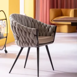 Karmstol Knot Tweed - Stol med Armstöd Greige - KARE Design