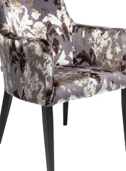 Karmstol Mode - Stol i Abstrakt Brun Sammet, med Armstöd - KARE Design