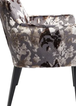 Karmstol Mode - Stol i Abstrakt Brun Sammet, med Armstöd - KARE Design