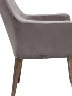 Karmstol Mode - Stol med Armstöd - Grå Sammet - KARE Design