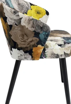 Karmstol Peony - Stol med Armstöd - Blommig Gul - KARE Design