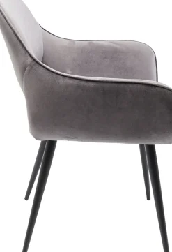 Karmstol San Fransisco - Stol med Armstöd - Grå Sammet/Svart - KARE Design