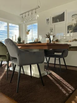 Karmstol San Fransisco - Stol med Armstöd - Grå Sammet/Svart - KARE Design