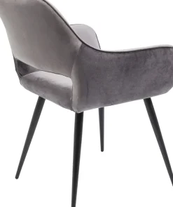 Karmstol San Fransisco - Stol med Armstöd - Grå Sammet/Svart - KARE Design