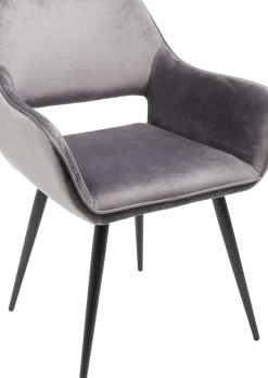 Karmstol San Fransisco - Stol med Armstöd - Grå Sammet/Svart - KARE Design