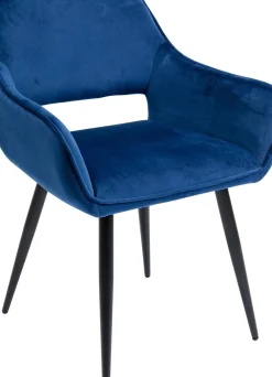 Karmstol San Fransisco - Stol med Armstöd - Blå Sammet/Svart - KARE Design