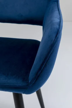 Karmstol San Fransisco - Stol med Armstöd - Blå Sammet/Svart - KARE Design