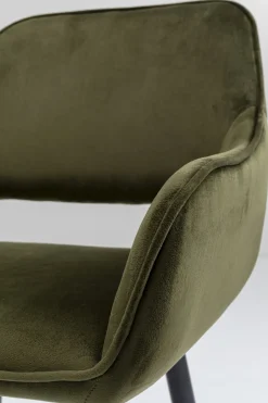 Karmstol San Fransisco - Stol med Armstöd - Mörkgrön Sammet/Svart - KARE Design