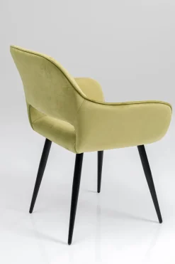 Karmstol San Fransisco - Stol med Armstöd - Ljusgrön Sammet/Svart - KARE Design