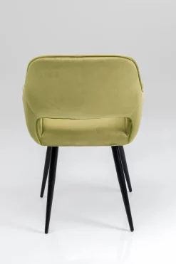 Karmstol San Fransisco - Stol med Armstöd - Ljusgrön Sammet/Svart - KARE Design