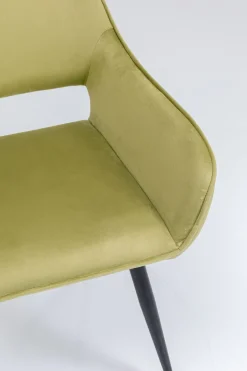 Karmstol San Fransisco - Stol med Armstöd - Ljusgrön Sammet/Svart - KARE Design