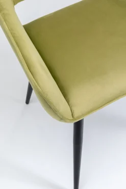 Karmstol San Fransisco - Stol med Armstöd - Ljusgrön Sammet/Svart - KARE Design