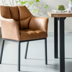 Karmstol Thinktank - Stol med Armstöd - Konjaksärgad/Svart - KARE Design