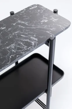 Konsolbord Bennet - Svart Stål/Marmor, 120x30cm - KARE Design