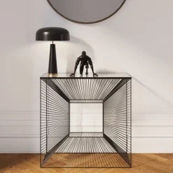Konsolbord Dimension - Svart/Glas, 80,5x80,5cm - KARE Design