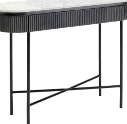 Konsolbord Glenn - Mörkgrå Trästruktur, 80x100cm - KARE Design