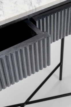 Konsolbord Glenn - Mörkgrå Trästruktur, 80x100cm - KARE Design