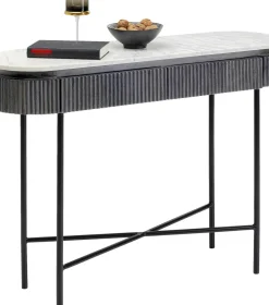 Konsolbord Glenn - Mörkgrå Trästruktur, 80x100cm - KARE Design