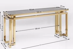 Konsolbord Gold Rush - Guld/Glas, 76x160cm - KARE Design