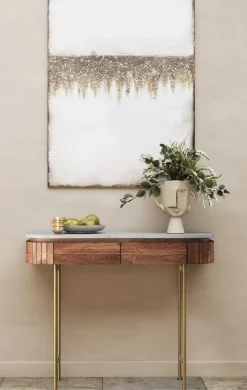 Konsolbord Grace - Trä/Marmor/Guld - KARE Design