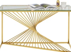 Konsolbord Laser Gold - Guld/Glas, 78x120cm - KARE Design