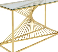 Konsolbord Laser Gold - Guld/Glas, 78x120cm - KARE Design