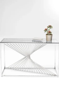 Konsolbord Laser Silver - Silver/Glas , 78x120cm - KARE Design