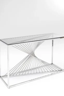 Konsolbord Laser Silver - Silver/Glas , 78x120cm - KARE Design