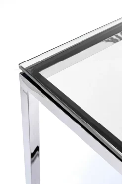 Konsolbord Laser Silver - Silver/Glas , 78x120cm - KARE Design