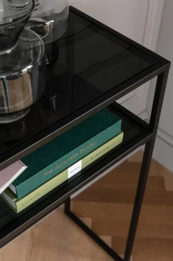Konsolbord Loft - Svart Stål/Glas, 80x85cm - KARE Design