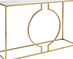 Konsolbord Miami Loft - Guld/Vit Marmor, 75x120cm - KARE Design